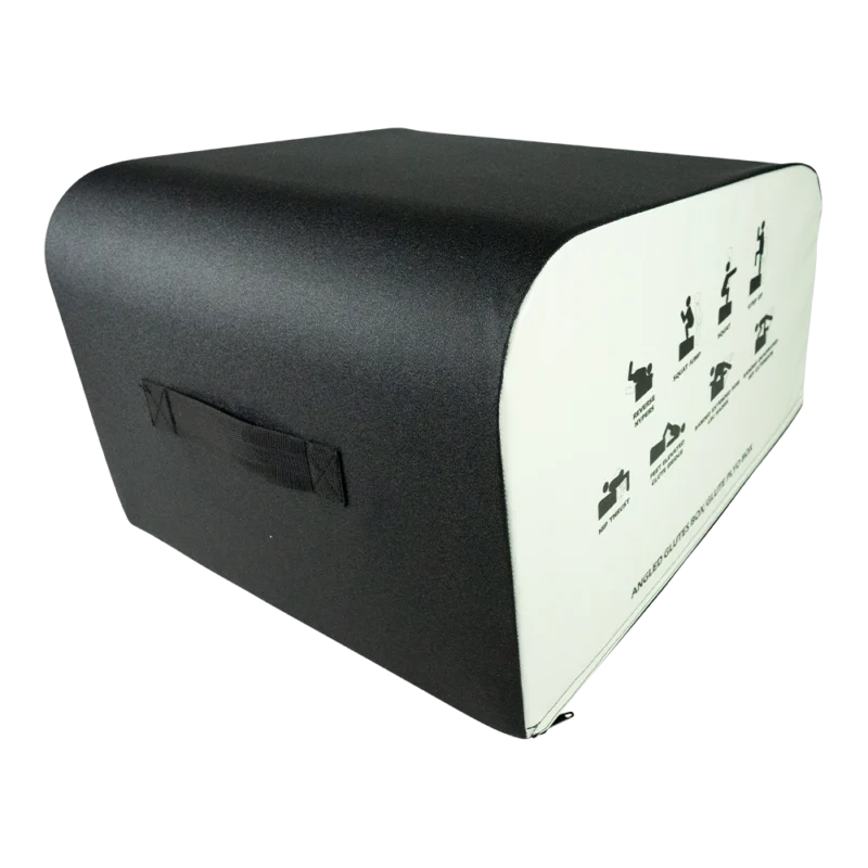 Profesjonalna skrzynia do ćwiczeń hip thrust ANGLED GLUTES BOX 4GRADE widziana od tyłu