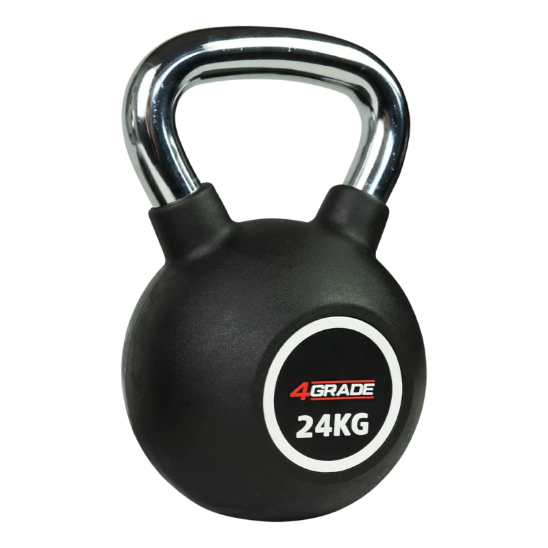 Profesjonalny kettlebell PEV 4GRADE, widok z boku, z ergonomicznym uchwytem.