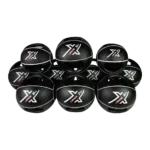 Czarne piłki lekarska z dwoma uchwytami 4GRADE, idealna do treningu funkcjonalnego.