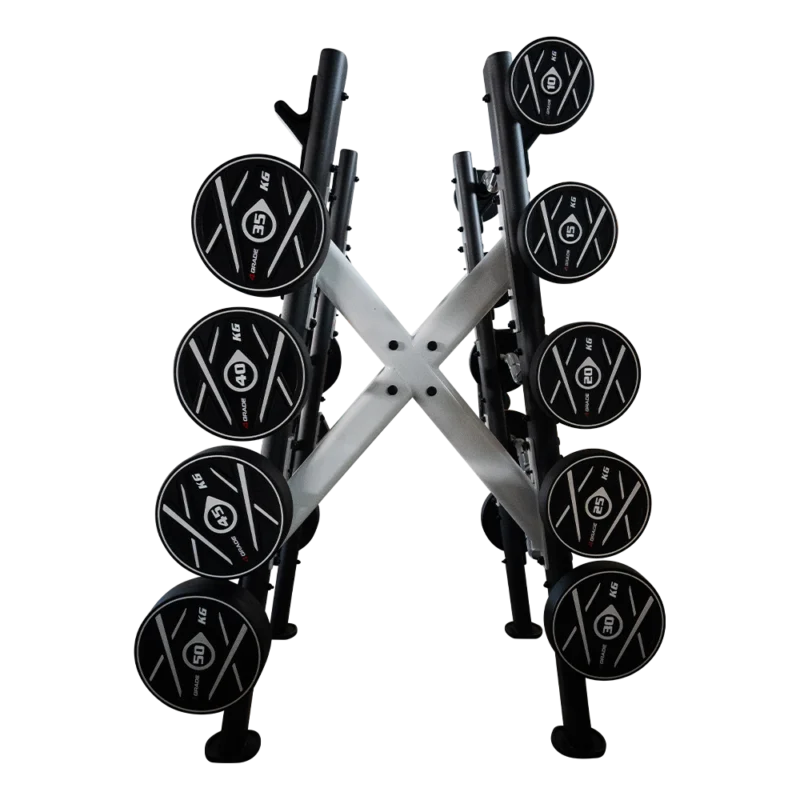 Designerski stojak na 10 sztang 4GRADE w kolorze czarny mat widziany z boku