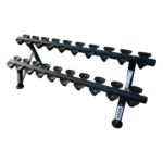 Stojak na hantle 10 par 4GRADE z wysokiej jakości stali, w matowym czarnym kolorze prawa strona