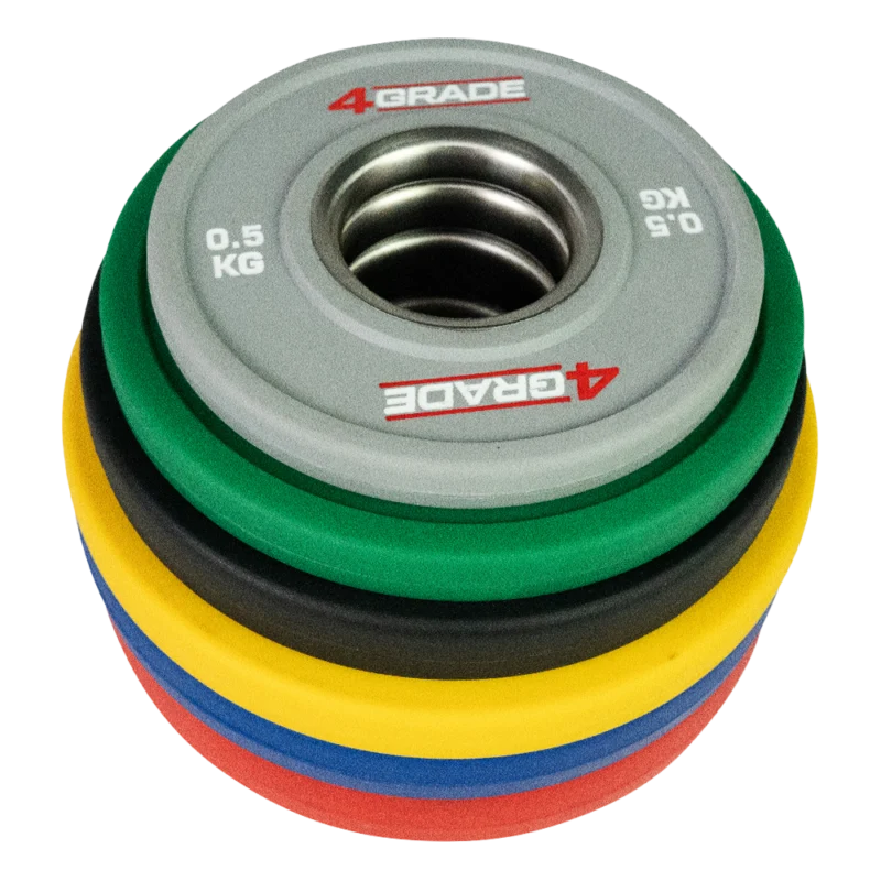 Stos talerzy PU Fractional Plate 4GRADE o łącznej wadze 17,5 kg.