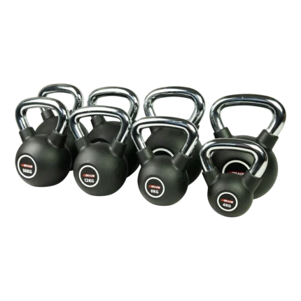 Zestaw kettlebelli PEV 4GRADE, wagi od 4 do 32 kg.