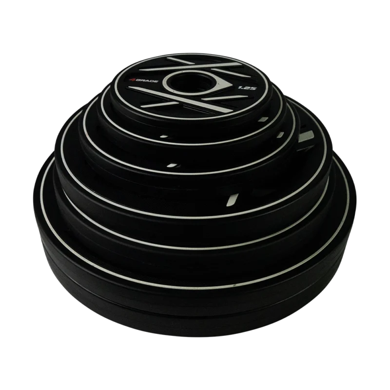 Zestaw talerzy do sztangi Talerze CPU 4GRADE, w wagach od 1,25 do 25 kg.