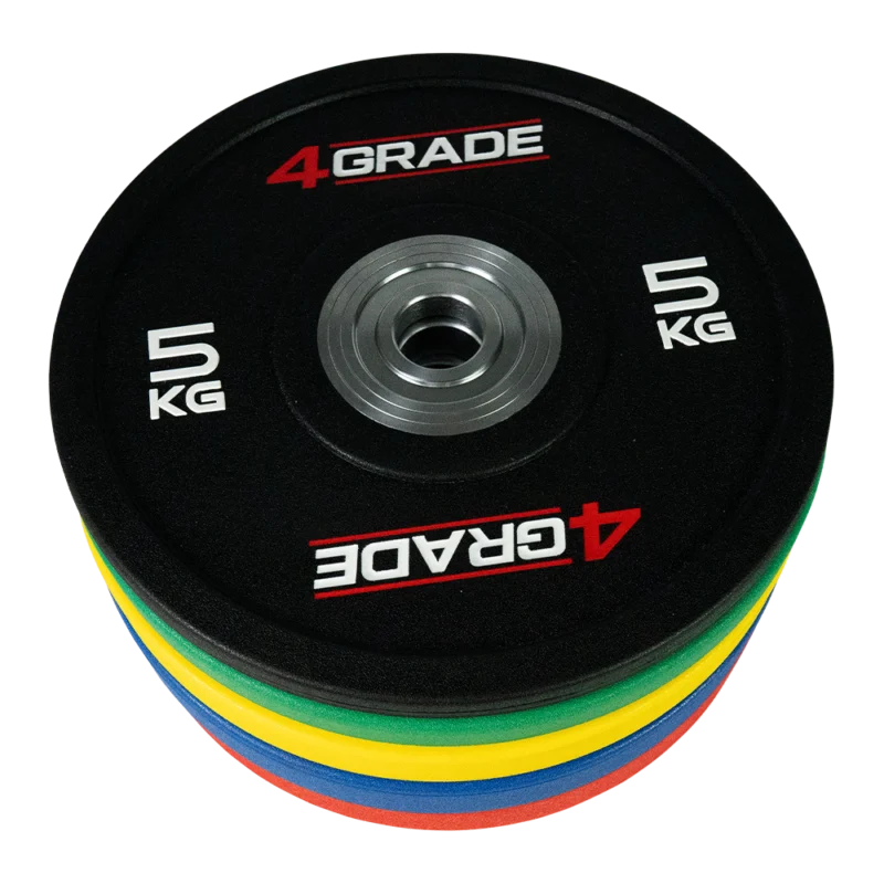 Stos talerzy olimpijskich CPU Bumper Plate 4GRADE o różnych wagach