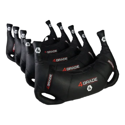 Zestaw worków treningowych Functional Training Bag 4GRADE, w wagach 4, 8, 12, 16 i 20 kg.